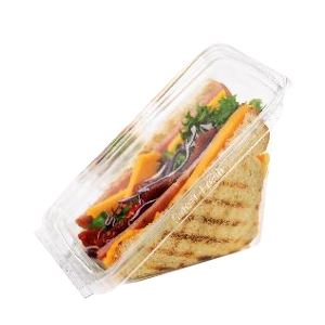 100 x  Clear Plastic Hinged DEEPFILL Sandwich Triangle Pack Lunch Wedge Picnic 